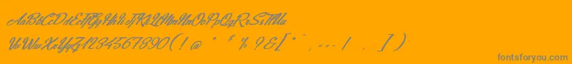 JeansFashions-Schriftart – Graue Schriften auf orangefarbenem Hintergrund