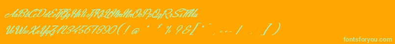 JeansFashions Font – Green Fonts on Orange Background