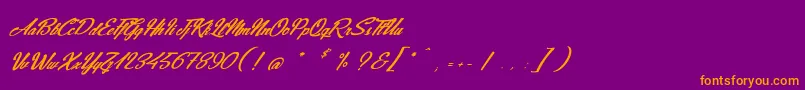 JeansFashions Font – Orange Fonts on Purple Background