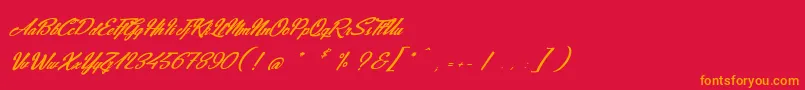 JeansFashions Font – Orange Fonts on Red Background