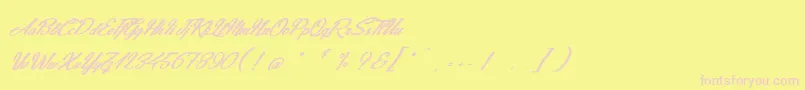 JeansFashions-Schriftart – Rosa Schriften auf gelbem Hintergrund