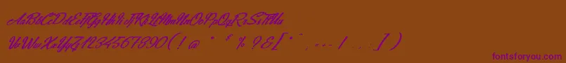 JeansFashions-Schriftart – Violette Schriften auf braunem Hintergrund