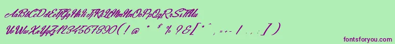 JeansFashions Font – Purple Fonts on Green Background