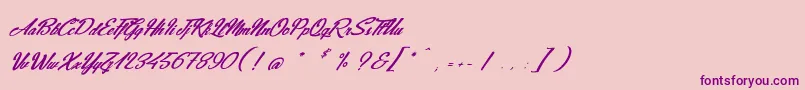 JeansFashions Font – Purple Fonts on Pink Background