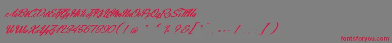 フォントJeansFashions – 赤い文字の灰色の背景
