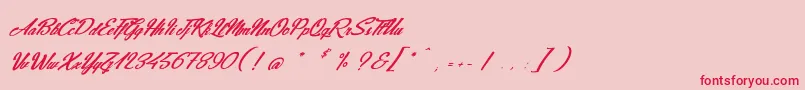 JeansFashions Font – Red Fonts on Pink Background