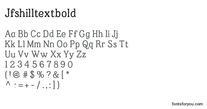 A fonte Jfshilltextbold – alfabeto, números, caracteres especiais
