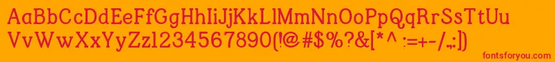 Jfshilltextbold-Schriftart – Rote Schriften auf orangefarbenem Hintergrund