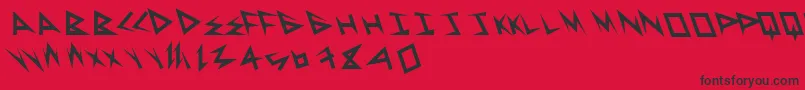 Czcionka Superserious – czarne czcionki na czerwonym tle