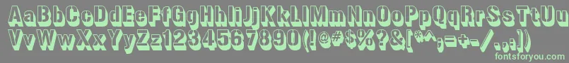 Gunplay3DRegular Font – Green Fonts on Gray Background