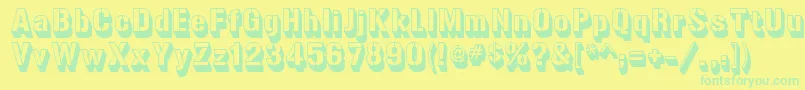 Gunplay3DRegular Font – Green Fonts on Yellow Background