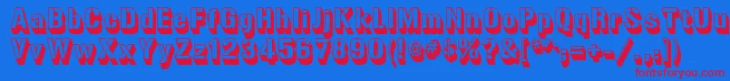 Gunplay3DRegular Font – Red Fonts on Blue Background