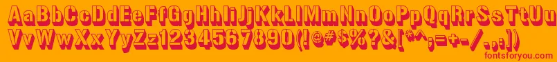 Gunplay3DRegular Font – Red Fonts on Orange Background