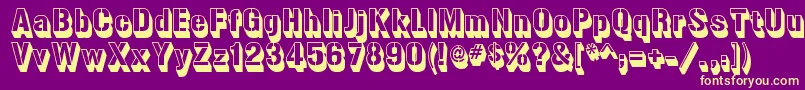 Gunplay3DRegular Font – Yellow Fonts on Purple Background