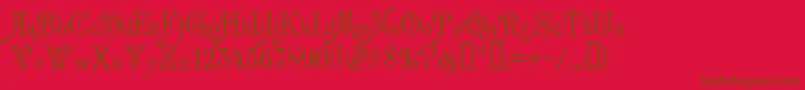 Carmen-Schriftart – Braune Schriften auf rotem Hintergrund