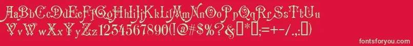Carmen Font – Green Fonts on Red Background