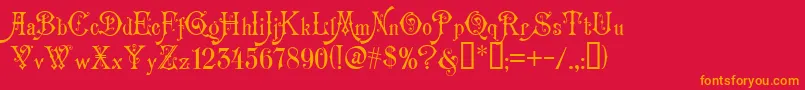 Carmen Font – Orange Fonts on Red Background