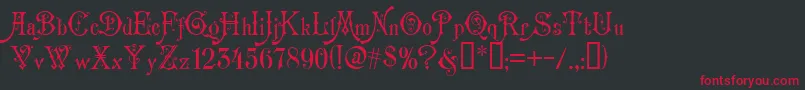フォントCarmen – 黒い背景に赤い文字