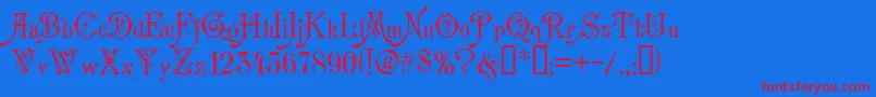 Carmen Font – Red Fonts on Blue Background