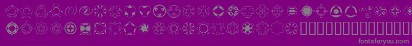 fuente Curious – Fuentes Grises Sobre Fondo Morado