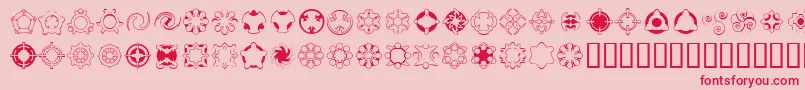 fuente Curious – Fuentes Rojas Sobre Fondo Rosa
