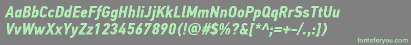PfdintextcondproBolditalic-fontti – vihreät fontit harmaalla taustalla