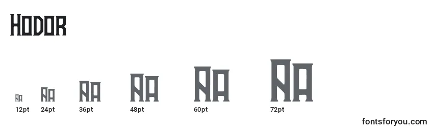 Größen der Schriftart Hodor (30995)