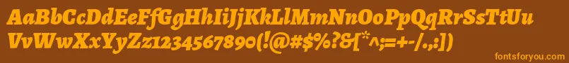 AlegreyaBlackitalic Font – Orange Fonts on Brown Background