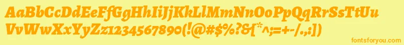 AlegreyaBlackitalic Font – Orange Fonts on Yellow Background