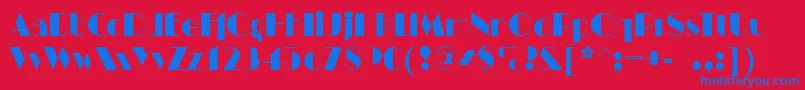 ManhattanItctt Font – Blue Fonts on Red Background