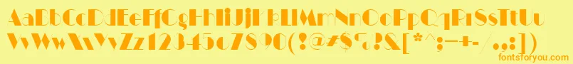 More about ManhattanItctt Font ManhattanItctt Font – Orange Fonts on Yellow Background