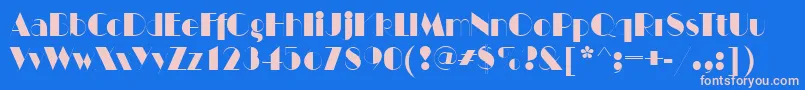 ManhattanItctt Font – Pink Fonts on Blue Background