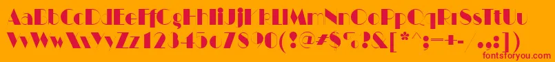 ManhattanItctt Font – Red Fonts on Orange Background