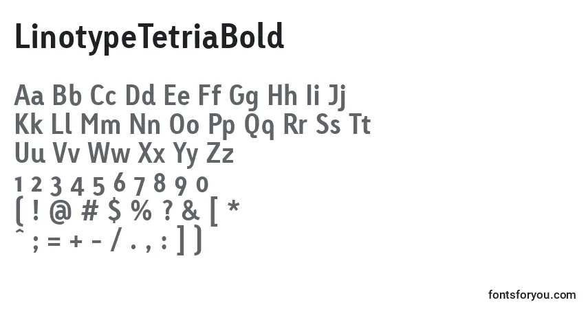 LinotypeTetriaBoldフォント–アルファベット、数字、特殊文字