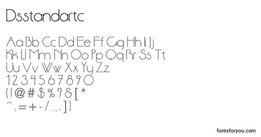 Czcionka Dsstandartc – alfabet, cyfry, specjalne znaki