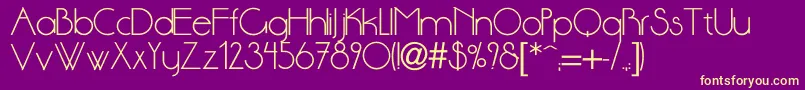 フォントDsstandartc – 紫の背景に黄色のフォント