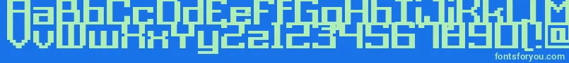 More about Acme9RegularBold Font Acme9RegularBold Font – Green Fonts on Blue Background