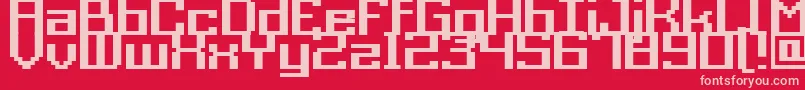 Acme9RegularBold-Schriftart – Rosa Schriften auf rotem Hintergrund