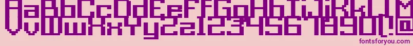 Weitere Informationen zur Acme9RegularBold-Schriftart Acme9RegularBold-Schriftart – Violette Schriften auf rosa Hintergrund