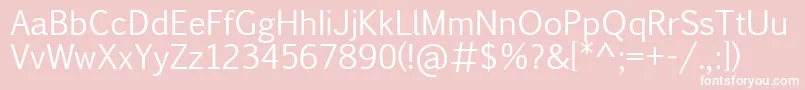 Pigiarniq-Schriftart – Weiße Schriften auf rosa Hintergrund