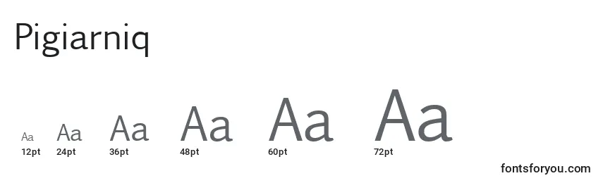 sizes of pigiarniq font, pigiarniq sizes