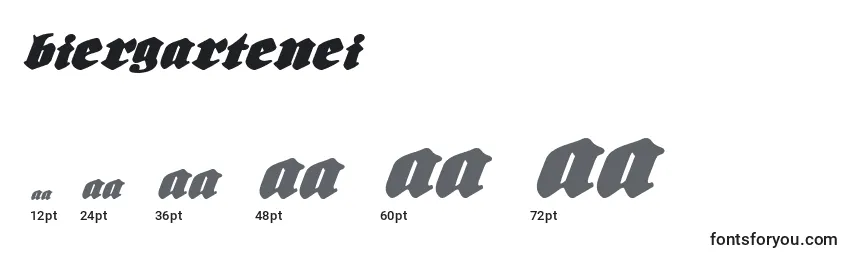sizes of biergartenei font, biergartenei sizes