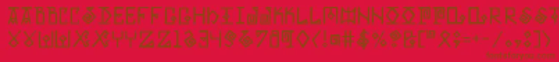 Elder Font – Brown Fonts on Red Background