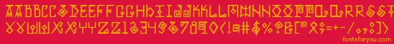Elder Font – Orange Fonts on Red Background