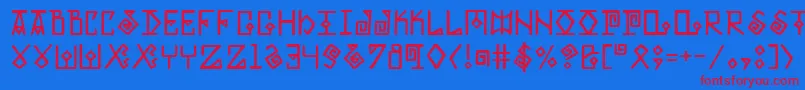 Elder Font – Red Fonts on Blue Background