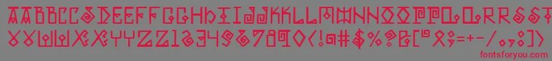 フォントElder – 赤い文字の灰色の背景