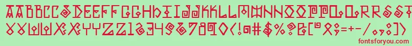 Elder Font – Red Fonts on Green Background