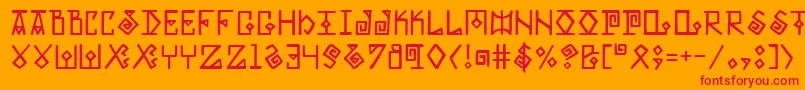 Elder Font – Red Fonts on Orange Background