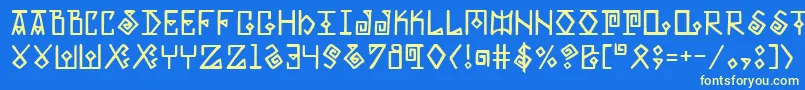 Шрифт Elder – жёлтые шрифты на синем фоне