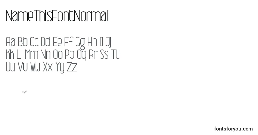 Schriftart NameThisFontNormal – Alphabet, Zahlen, spezielle Symbole
